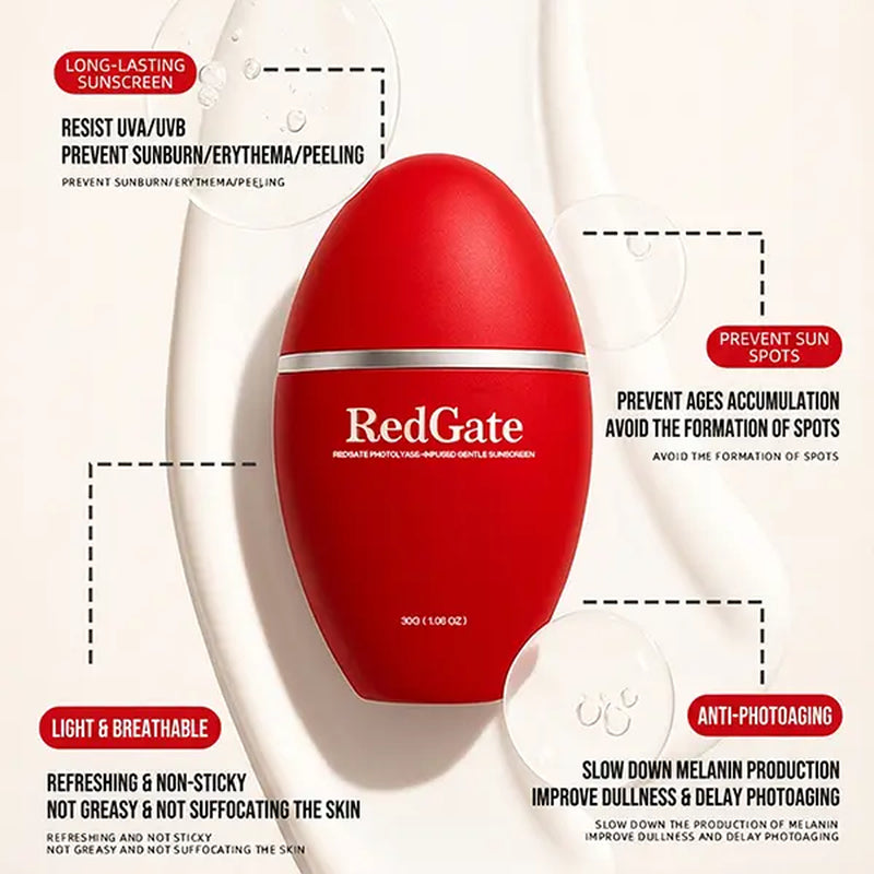Redgate Photolyase Sunscreen Cream, 30G Unisex Facial & Body Sunscreen for Adults - UV Shielding, Waterproof, Fresh Barrier Protection, Sunscreen Everyday, Single Item