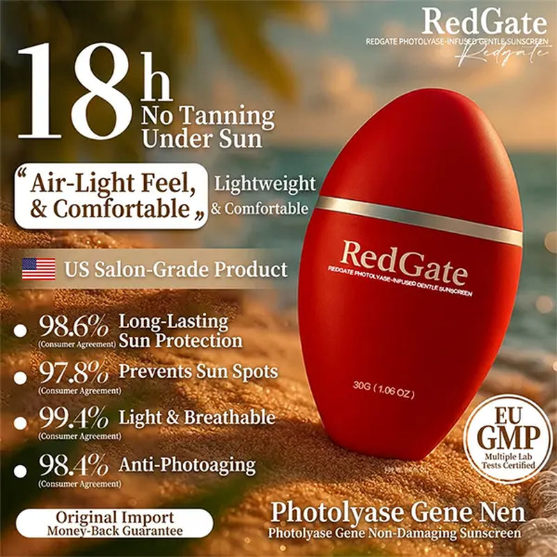 Redgate Photolyase Sunscreen Cream, 30G Unisex Facial & Body Sunscreen for Adults - UV Shielding, Waterproof, Fresh Barrier Protection, Sunscreen Everyday, Single Item