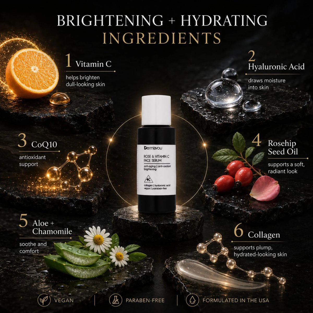 Rose & Vitamin C Brightening Face Serum - supplier reference image